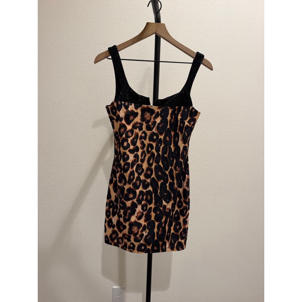 New Seni & Cade leopard print rhinestone dress sz Small - Picture 4 of 7